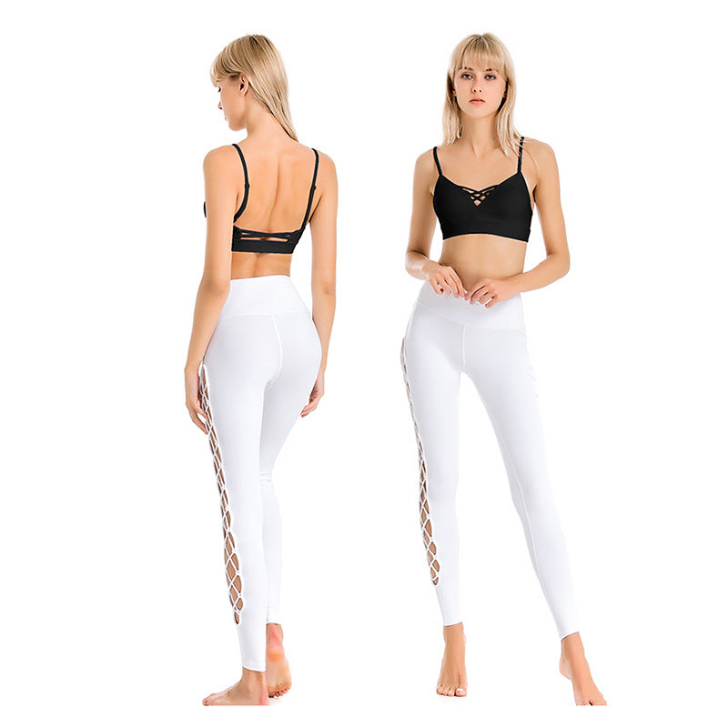 High-Stretch Yoga Pants with Beautiful Back Sports Bra