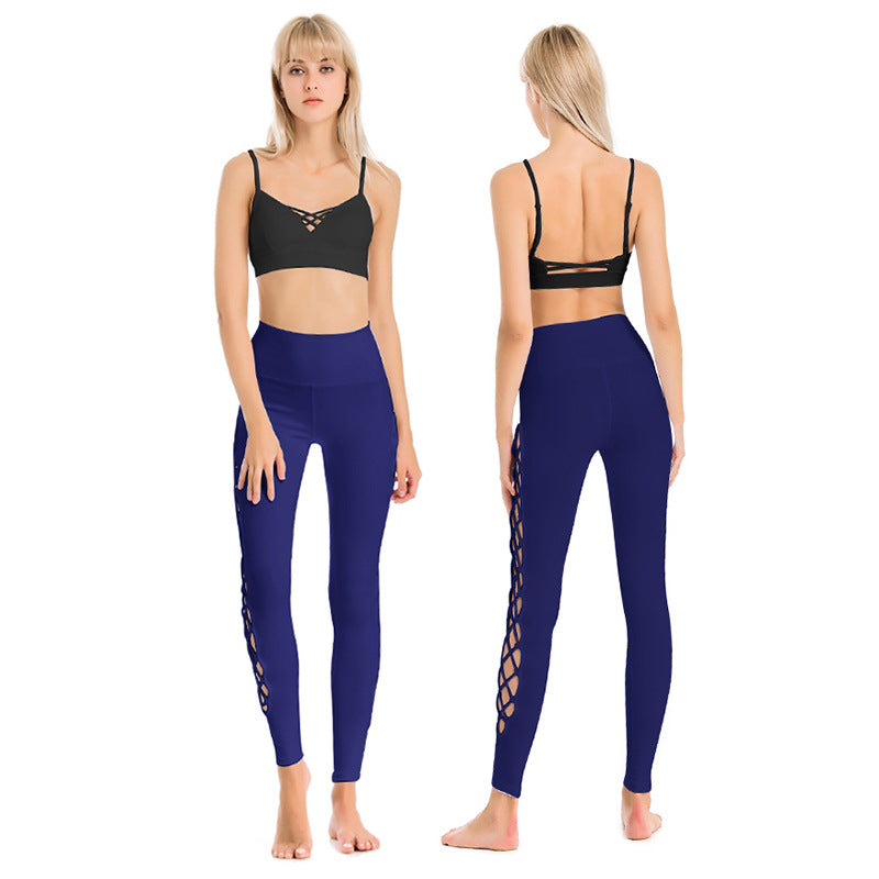 High-Stretch Yoga Pants with Beautiful Back Sports Bra