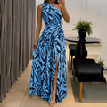Summer Women's Sexy Open Back One Shoulder Dress