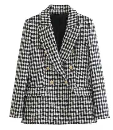 WOLFF Stylish Blazer with Check Pattern (One Piece)