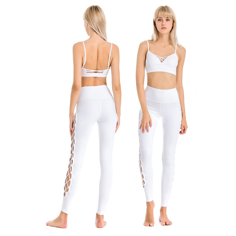 High-Stretch Yoga Pants with Beautiful Back Sports Bra