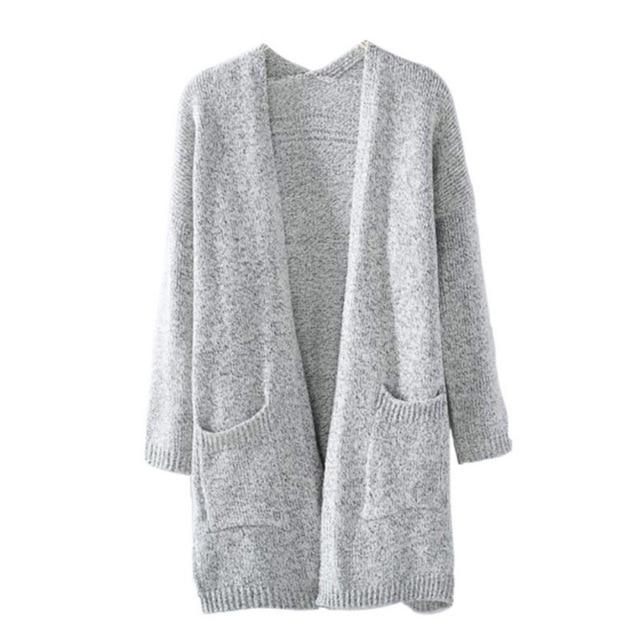 Women's Long Cardigan Sweater with Pockets