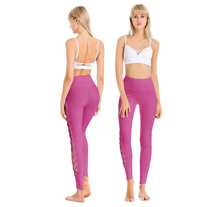 High-Stretch Yoga Pants with Beautiful Back Sports Bra
