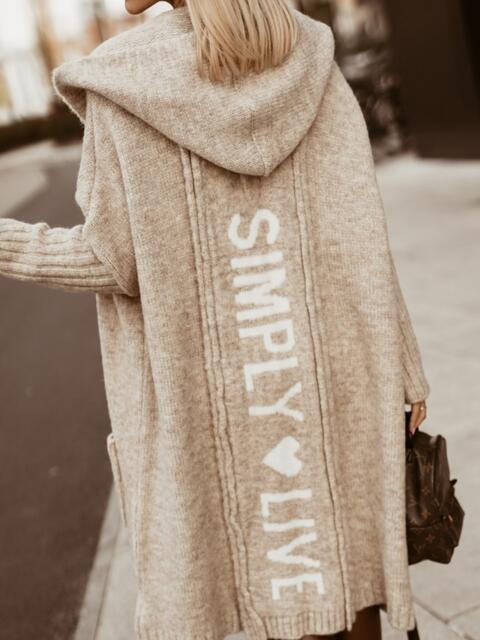 Full Size SIMPLY LIVE Hooded Cardigan-