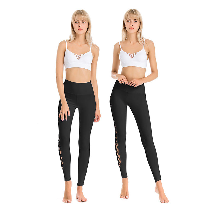 High-Stretch Yoga Pants with Beautiful Back Sports Bra
