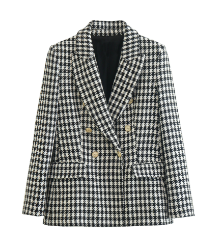 WOLFF Stylish Blazer with Check Pattern (One Piece)